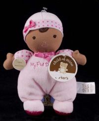 Carters Child of Mine My First Doll Black Girl Plush Lovey Rattle